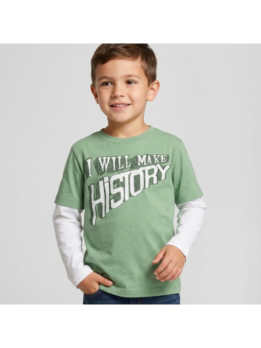 Gymboree Creature Feature I Will Make History Double Sleeve Tee Shirt Top size 6